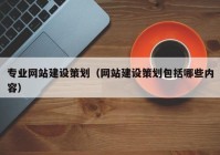 专业网站建设策划（网站建设策划包括哪些内容）