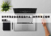 软件开发企业资质是指什么（软件开发工程师资质）