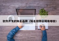 软件开发的知名品牌（知名软件公司有哪些）