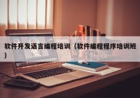 软件开发语言编程培训（软件编程程序培训班）