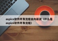 aspice软件开发流程业内薪资（什么是aspice软件开发流程）