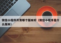 微信小程序开发哪个版本好（微信小程序是什么版本）