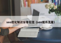 seo优化知识分享引流（seo提升流量）