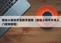 微信小程序开发教学视频（微信小程序开发入门视频教程）