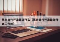 基带软件开发是做什么（基带软件开发是做什么工作的）