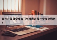 软件开发自学步骤（小程序开发一个多少钱啊）