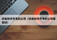 济南软件开发的公司（济南软件开发的公司哪家好）