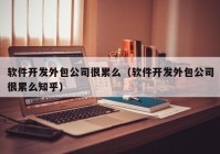 软件开发外包公司很累么（软件开发外包公司很累么知乎）