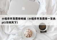 小程序开发费用明细（小程序开发费用一览表pi1华网天下）