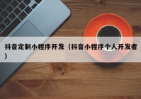 抖音定制小程序开发（抖音小程序个人开发者）