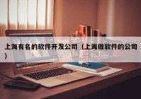 上海有名的软件开发公司（上海做软件的公司）