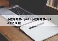 小程序开发appid（小程序开发appid怎么注册）