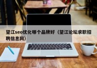 望江seo优化哪个品牌好（望江论坛求职招聘信息网）