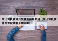 学计算机软件开发就业前景如何（学计算机软件开发就业前景如何呢）