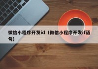 微信小程序开发id（微信小程序开发if语句）