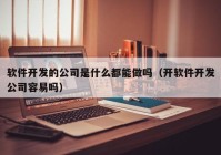 软件开发的公司是什么都能做吗（开软件开发公司容易吗）